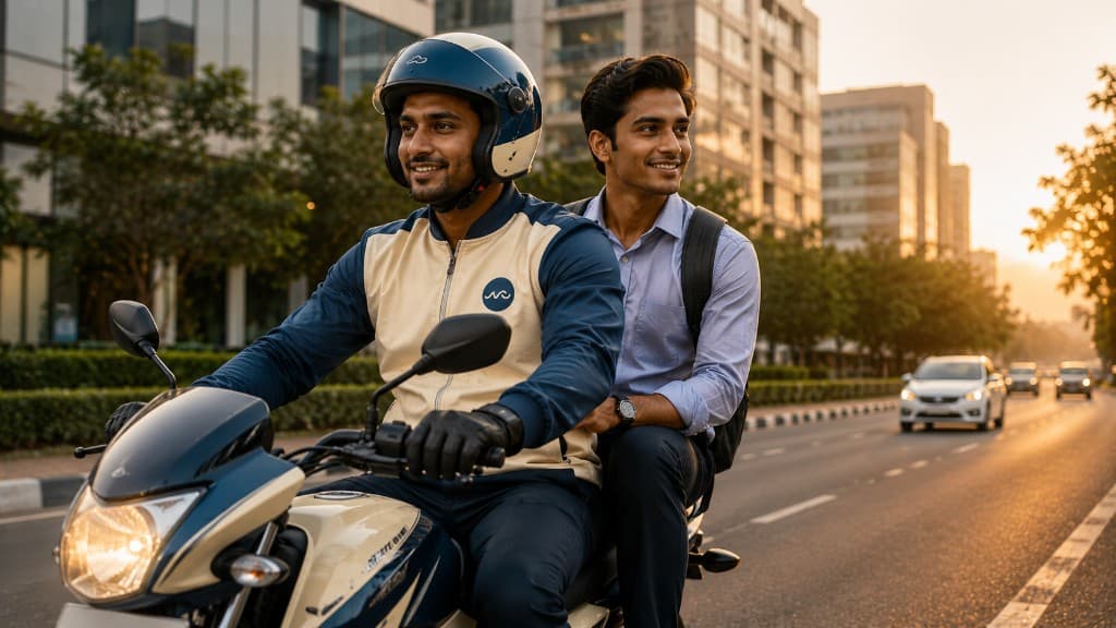 Fast Bull captain and customer on bike
