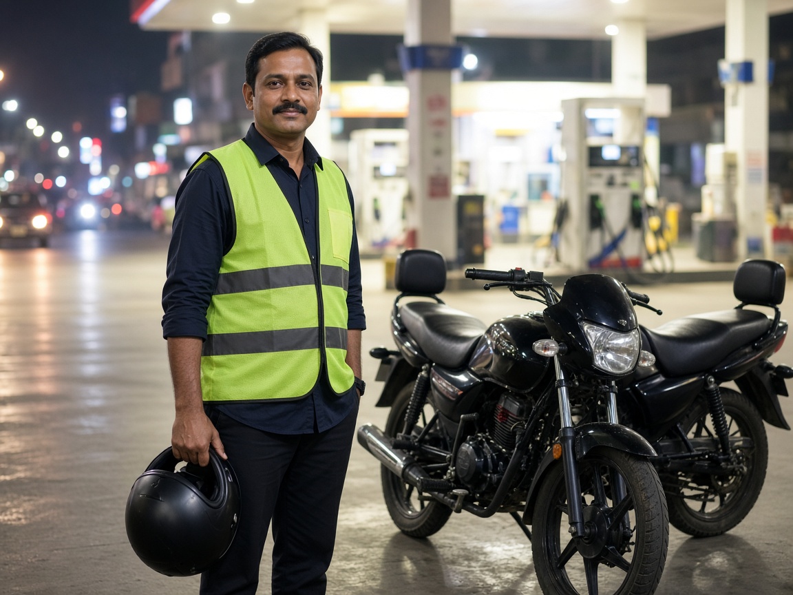 BW Rides captain with on-road safety gear