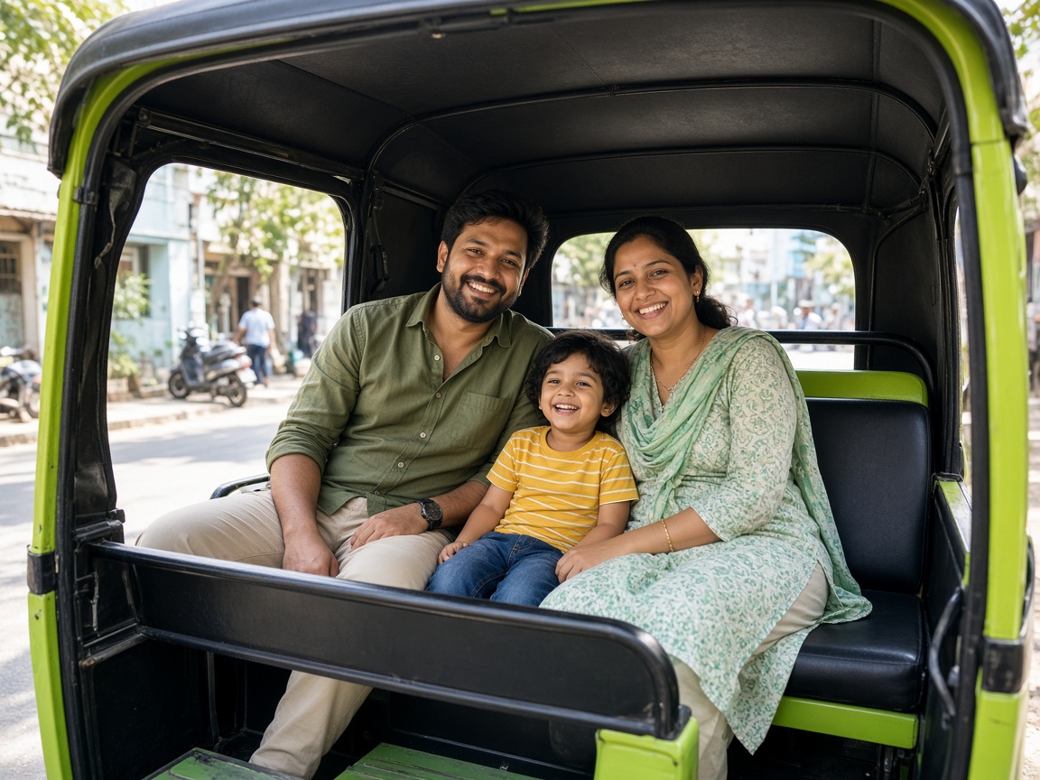 Family travelling safely with BW Rides